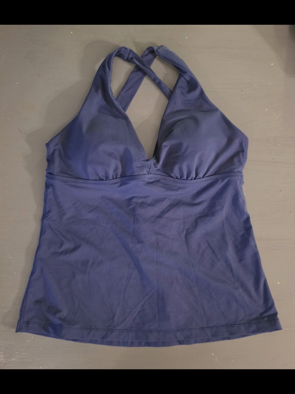 Athleta Navy Blue Cross Back Tankini Swim Top Size Medium